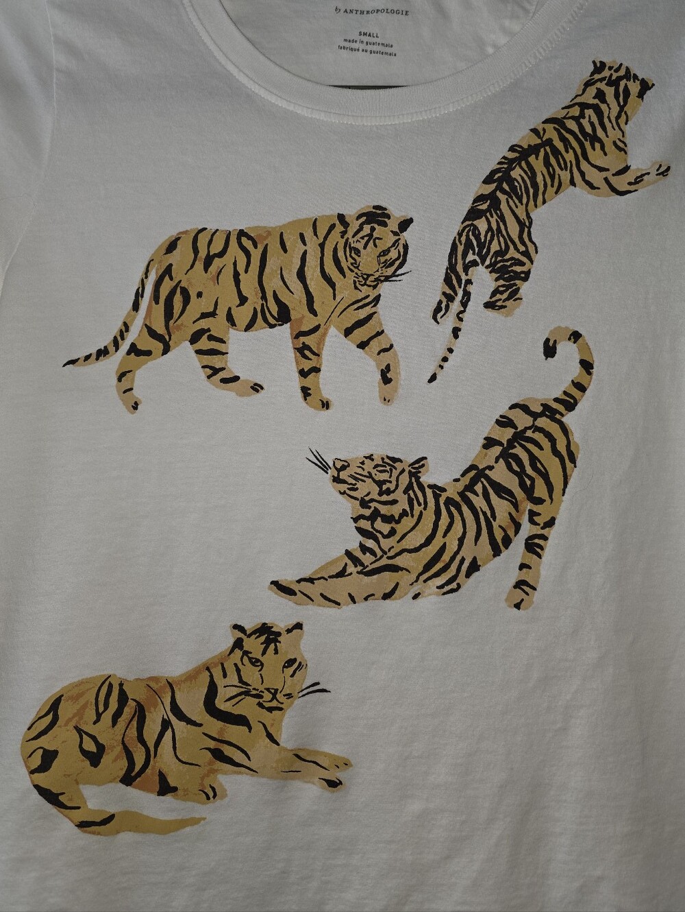 Anthropologie 100% Cotton Tiger Tee Size Small - Picture 3 of 5